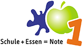 Logo: Schule + Essen = Note 1